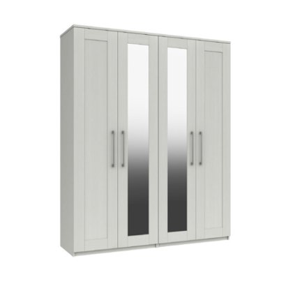 Avebury Tall 4 Door Robe with 2 Mirrors Flatpacked Avebury Tall 4 Door Robe with 2 Mirrors Flatpacked