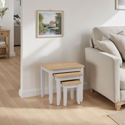 Hadspen Nest of Tables Oak and Elephant Grey Hadspen Nest of Tables Oak and Elephant Grey