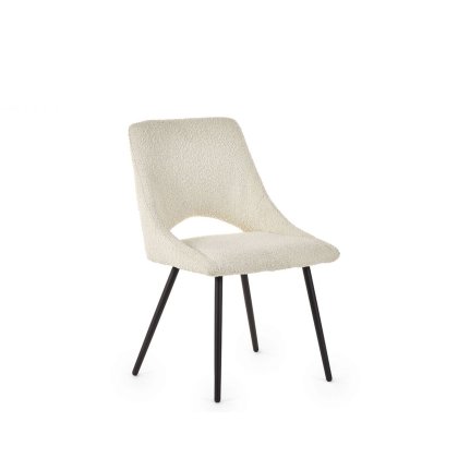 Bistro Chair in Boucle Ivory Fabric