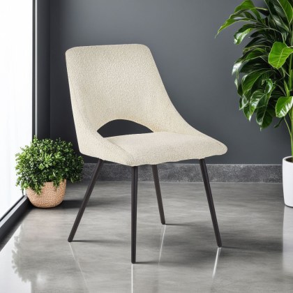 Bistro Chair in Boucle Ivory Fabric Bistro Chair in Boucle Ivory Fabric