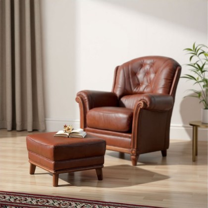 Carrara Footstool in Leather Carrara Footstool in Leather