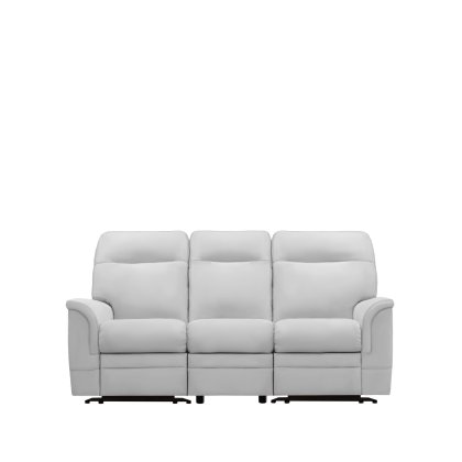 Hudson Double Power Recliner 3 Seater Sofa With Button Switches Single Motor