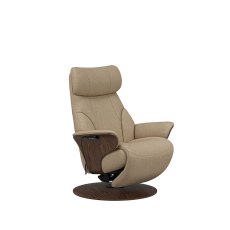 Stressless Adam Wood Chair In Fabric, With Power Disc Base