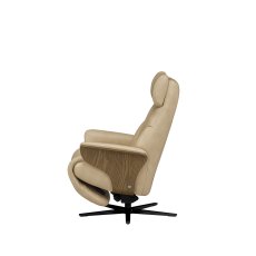 Stressless Adam Wood Chair In Leather, With Power Sirius Base