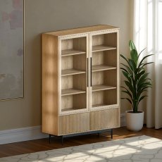 Kristensen Options 2 Section Vitrine In Oak