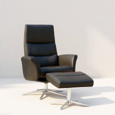 G Plan Riba Manual Reclining Chair Stool In Leather