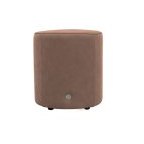 Vintage Bow Tall Round Footstool In Leather