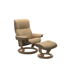 Stressless Mayfair Chair in Paloma Leather, Classic Base with Footstool
