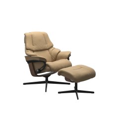 Stressless Reno Chair in Paloma Leather, Cross Base with Footstool