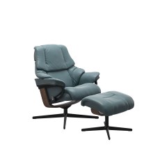 Stressless Reno Chair in Paloma Leather, Cross Base with Footstool