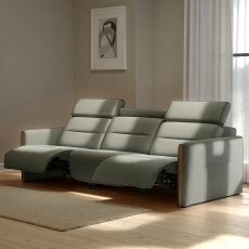 Stressless Emily 3 Seater Power Recliner with Wood Arms in Leather Stressless Emily 3 Seater Power Recliner with Wood Arms in Leather