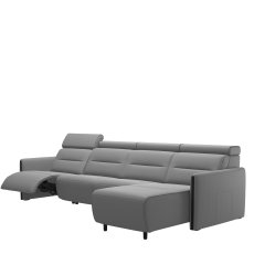 Stressless Emily 3 Seater, Power Left, Medium Longseat Right, with Wood Arms in Leather Stressless Emily 3 Seater, Power Left, Medium Longseat Right, with Wood Arms in Leather