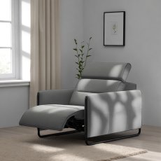 Stressless Emily Power Recliner with Steel Arms in Leather Stressless Emily Power Recliner with Steel Arms in Leather