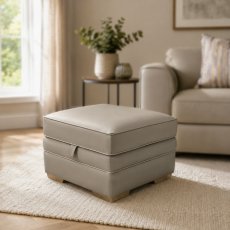 Lift Top Footstool In Leather Lift Top Footstool In Leather