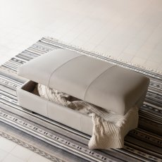 Large Storage Footstool In Leather