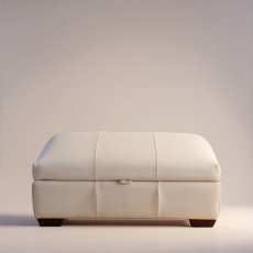Large Storage Footstool In Leather