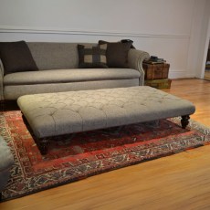 Bowmore Buttoned Stool In Fabric
