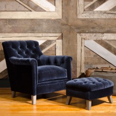 Tate Buttoned Stool In Fabric Tate Buttoned Stool In Fabric