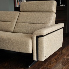 Stressless Stella 2 Seater Sofa with Wood Arms in Fabric