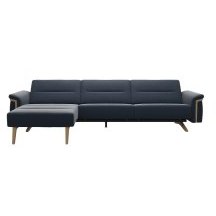 Stella 2.5 Seater with Large Longseat LHF, with Wood Arms in Leather Stella 2.5 Seater with Large Longseat LHF, with Wood Arms in Leather