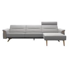 Stella 2.5 Seater with Large Longseat RHF, with Wood Arms in Leather Stella 2.5 Seater with Large Longseat RHF, with Wood Arms in Leather