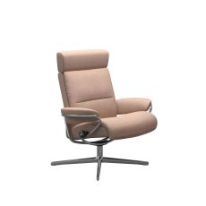 Stressless Tokyo Chair with Adjustable Headrest in Fabric, Urban Cross Base Stressless Tokyo Chair with Adjustable Headrest in Fabric, Urban Cross Base