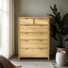 Ercol Bosco 6 Drawer Tall Wide Chest
