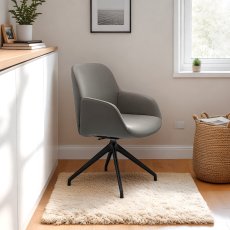 Stressless Bay Low Back Dining Chair with Arms and D350 Legs in Leather Stressless Bay Low Back Dining Chair with Arms and D350 Legs in Leather
