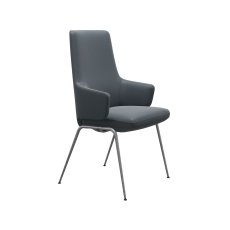 Stressless Vanilla High Back Dining Chair with Arms and D300 Legs in Leather Stressless Vanilla High Back Dining Chair with Arms and D300 Legs in Leather