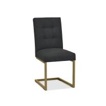 Athena Upholstered Cantilever Chair - Black Fabric (Pair)