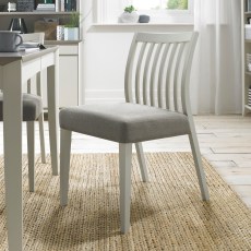 Bergen Grey Washed Low Slat Back Chair - Titanium Fabric (Pair)