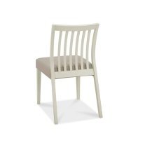 Bergen Grey Washed Low Slat Back Chair - Grey Bonded Leather (Pair) Bergen Grey Washed Low Slat Back Chair - Grey Bonded Leather (Pair)