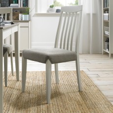 Bergen Grey Washed Slat Back Chair - Titanium Fabric (Pair)