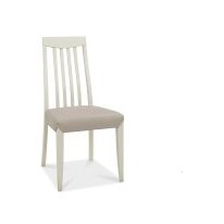 Bergen Grey Washed Slat Back Chair - Grey Bonded Leather (Pair) Bergen Grey Washed Slat Back Chair - Grey Bonded Leather (Pair)