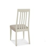 Bergen Grey Washed Slat Back Chair - Grey Bonded Leather (Pair) Bergen Grey Washed Slat Back Chair - Grey Bonded Leather (Pair)