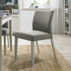 Bergen Grey Washed Upholstered Chair - Titanium Fabric (Pair)