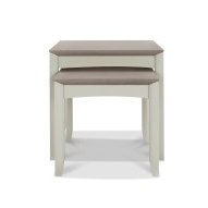 Bergen Grey Washed Oak & Soft Grey Nest of Lamp Tables