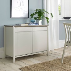 Bergen Grey Washed Oak & Soft Grey Narrow Sideboard