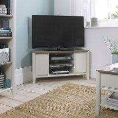 Bergen Grey Washed Oak & Soft Grey Corner Entertainment Unit