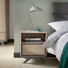 Brunel Scandi Oak & Dark Grey 1 Drawer Nightstand