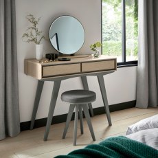 Brunel Scandi Oak & Dark Grey Vanity Mirror