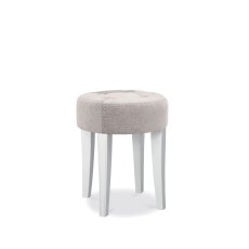 Chantilly White Stool - Grey Fabric Chantilly White Stool - Grey Fabric
