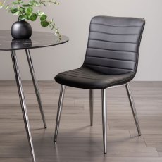 Rothko Chair in Black Faux Leather (Pair)