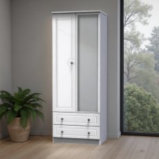 Pembroke Tall 2ft6 2 Drawer Mirror Robe