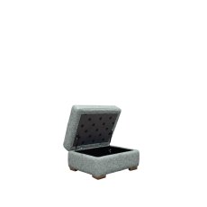 G Plan Seattle Storage Footstool with Show Wood in Fabric