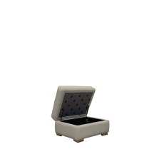 G Plan Seattle Storage Footstool with Show Wood in Leather
