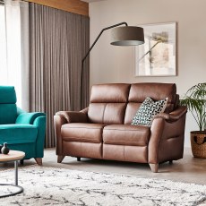 G Plan Hurst Small Sofa Double Recliner in Leather