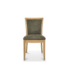 Chester Oak Upholstered Chair - Mocha Fabric (Pair)