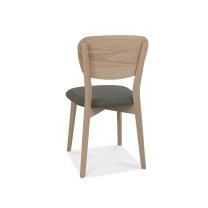 Dansk Scandi Oak Veneer Back Chairs - Cold Steel Fabric (Pair) Dansk Scandi Oak Veneer Back Chairs - Cold Steel Fabric (Pair)