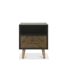 Sienna Fumed Oak & Peppercorn 1 Drawer Nightstand